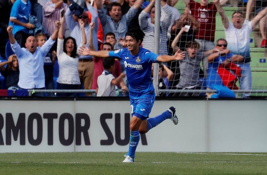 Getafe’s Gaku Shibasaki scored a stunning volley in La Liga clash against Barcelona