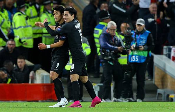 Hwang and Minamino Score at Anfield in Champions League