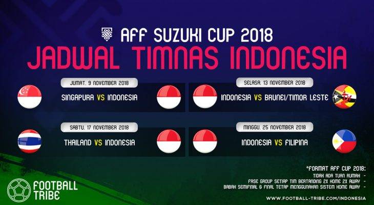 Inilah Jadwal Indonesia di Piala AFF 2018