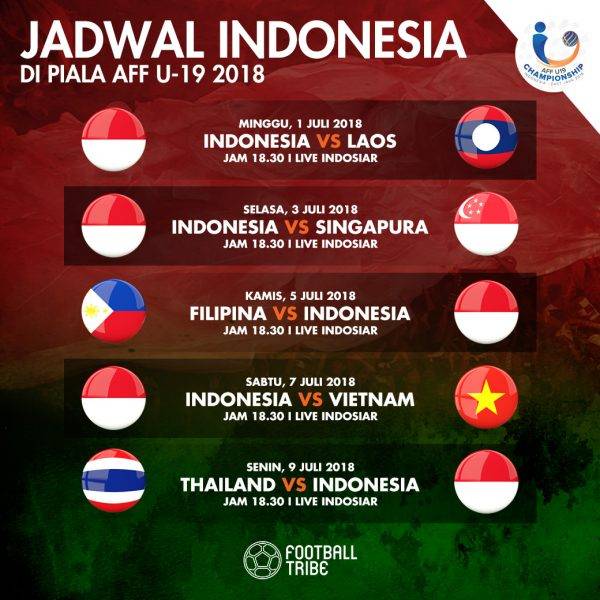 Jadwal Timnas Indonesia di Piala AFF U19 2018  Football Tribe Indonesia