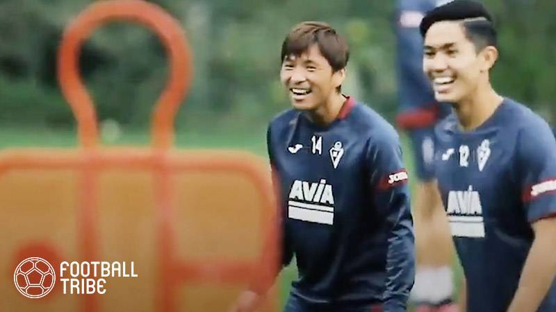エイバル武藤嘉紀と乾貴士 輝く笑顔でトレーニングを楽しむ姿 映像はこちら Football Tribe Japan
