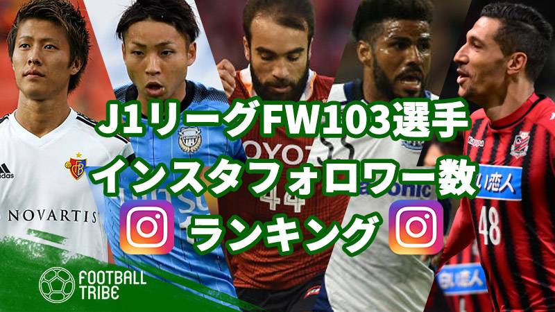 21 J1リーグfw103選手 インスタフォロワー数ランキング Football Tribe Japan