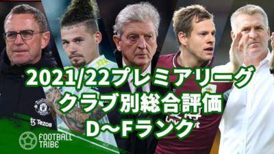 【2021/22プレミアリーグ】クラブ別総合評価D〜Fランク