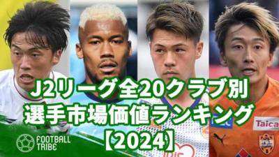 【2024】J2リーグ全20クラブ別、選手市場価値ランキング