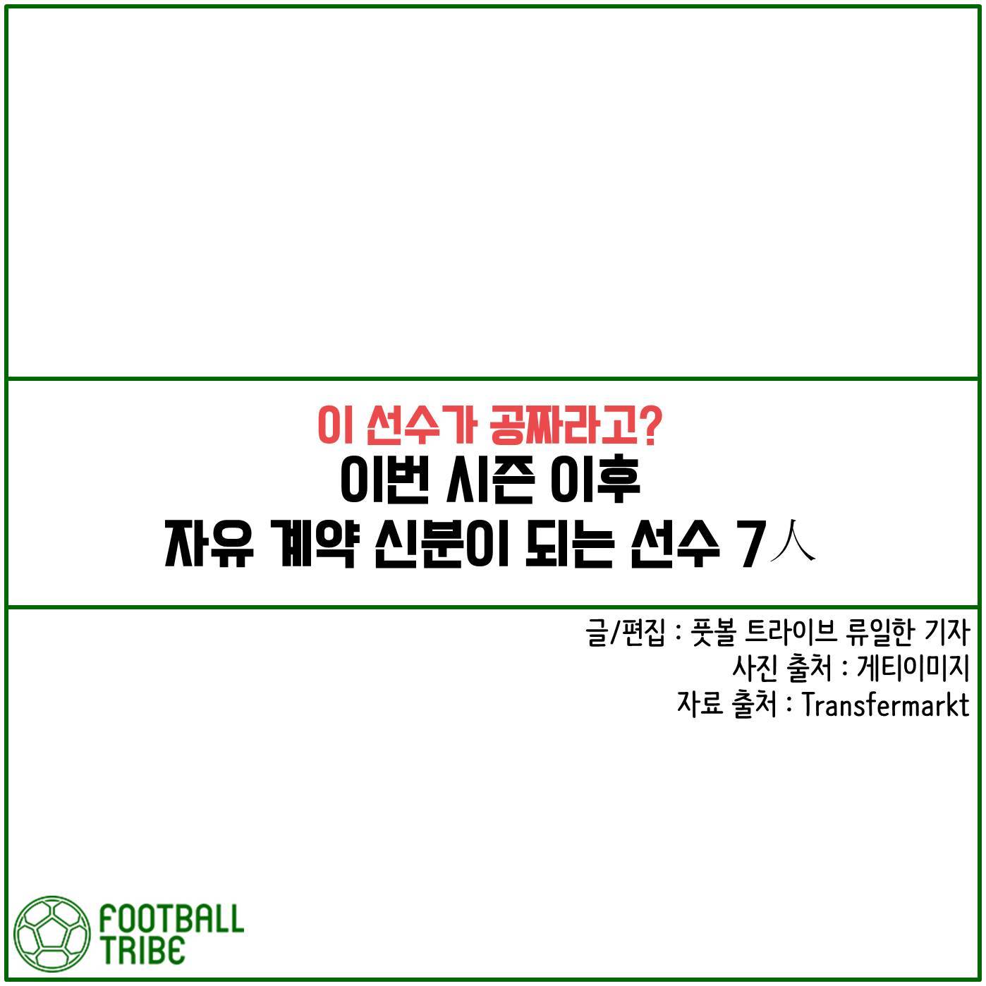 [카드 뉴스] ‘이 선수가 공짜라고?’ 이번 시즌 이후 자유 계약 신분이 되는 선수 7人