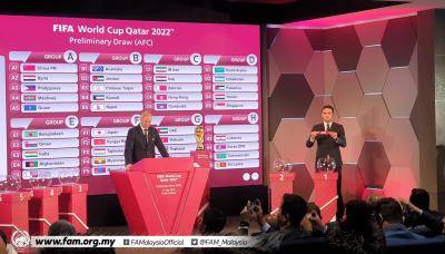 Kelayakan Piala Dunia : Malaysia diundi bersama Thailand, Indonesia, Vietnam dan UAE