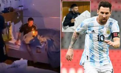 Argentina stars wake Lionel Messi in the middle of the night to wish him ‘Happy Birthday’ and hand over presents as Barcelona forward turns 34