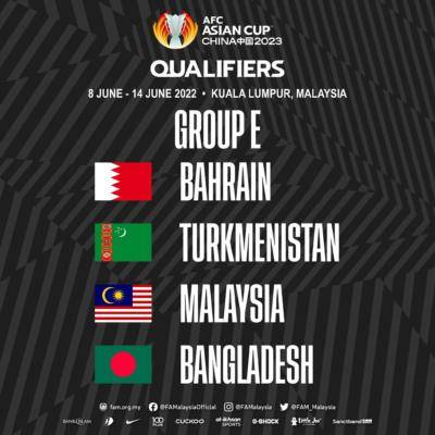 Kelayakan Piala Asia 2023: Harimau Malaya bertemu Bahrain, Turkmenistan dan Bangladesh