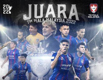 JDT juara Piala Malaysia 2022, julang 4 piala dalam satu musim