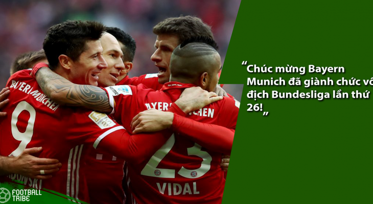 Bayern Munich có chức vô địch Bundesliga thứ 5 liên tiếp