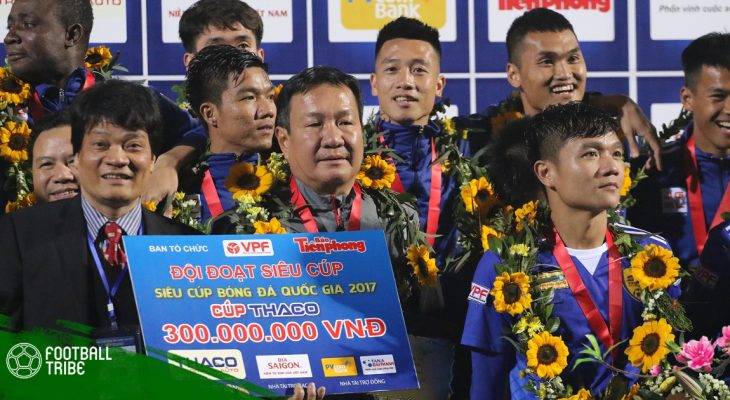 Quảng Nam nhận “mưa tiền thưởng” sau chức vô địch Siêu Cúp QG